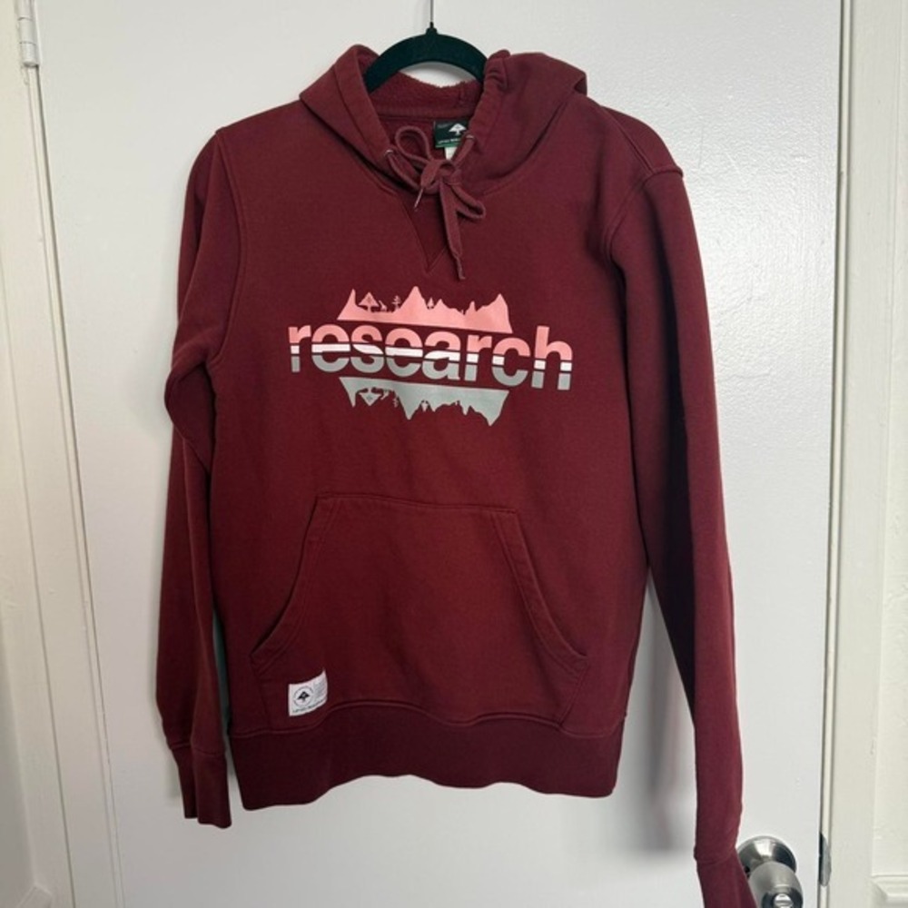 Lifted Research Group Burgundy Mens Graphic Hoodie Small